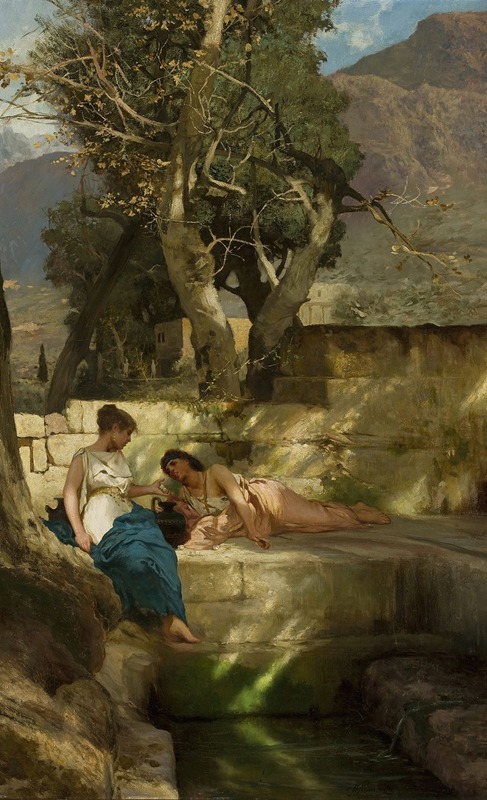 Henryk Siemiradzki - At the fountain head – Roman idyll