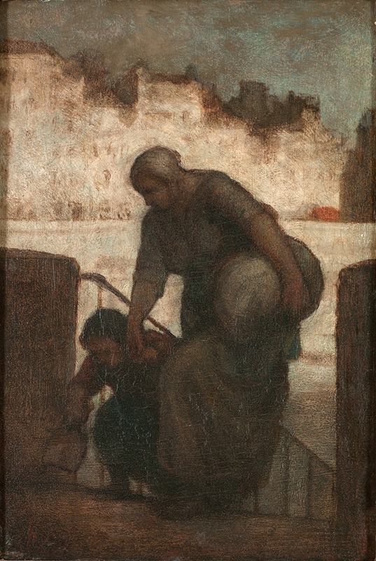 Honoré Daumier - Une laveuse au Quai d’Anjou (Laundress on the Quai d’Anjou)