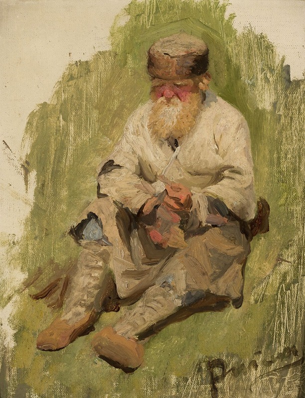 Ilya Efimovich Repin - Study of a peasant on the grass