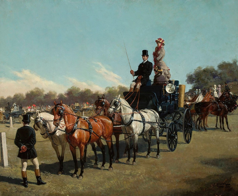 Jan Bogumił Rosen - Contest of carriages at the Ujazów Castle square