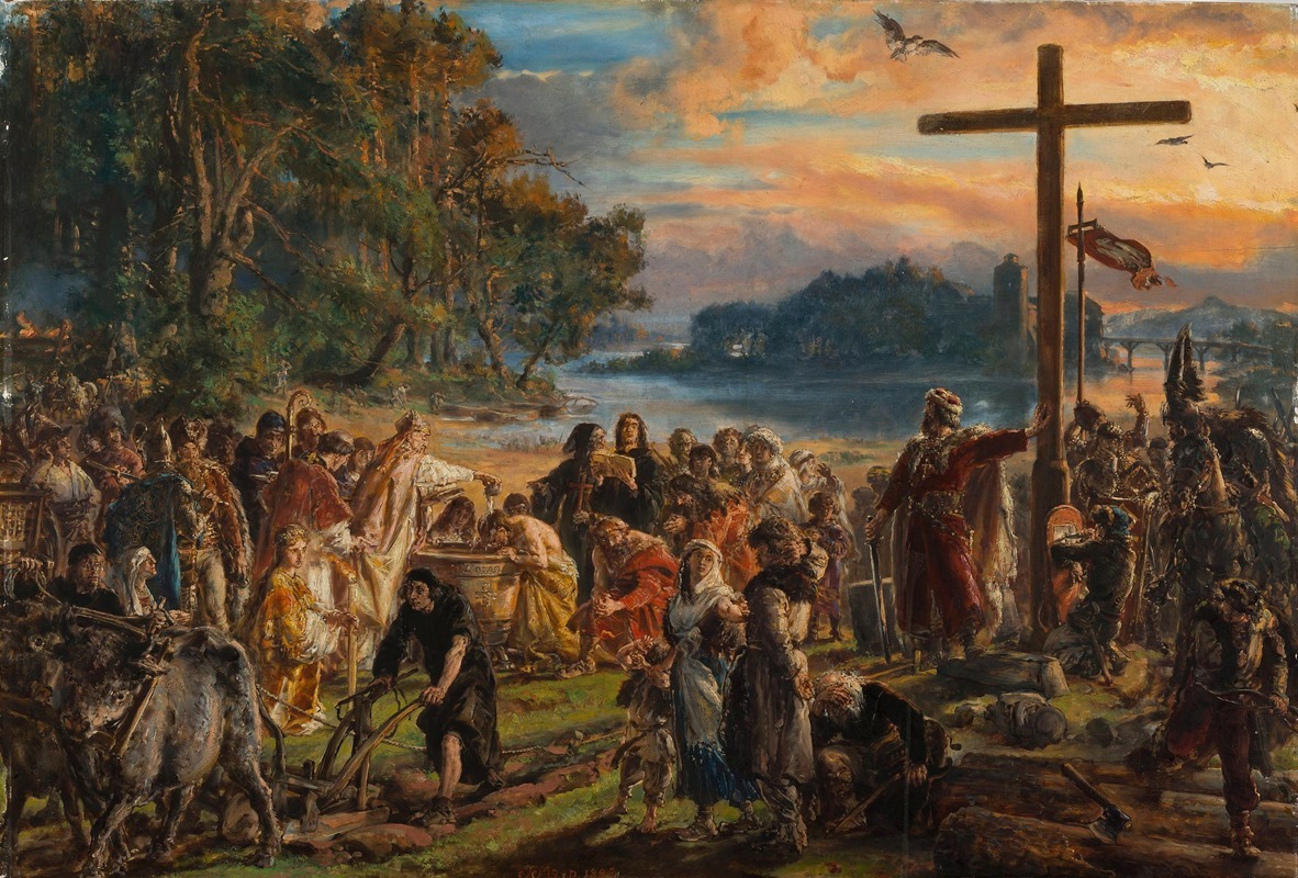 Jan Matejko - Adoption of Christianity, 965 AD, from the series “History of Civilization in Poland”