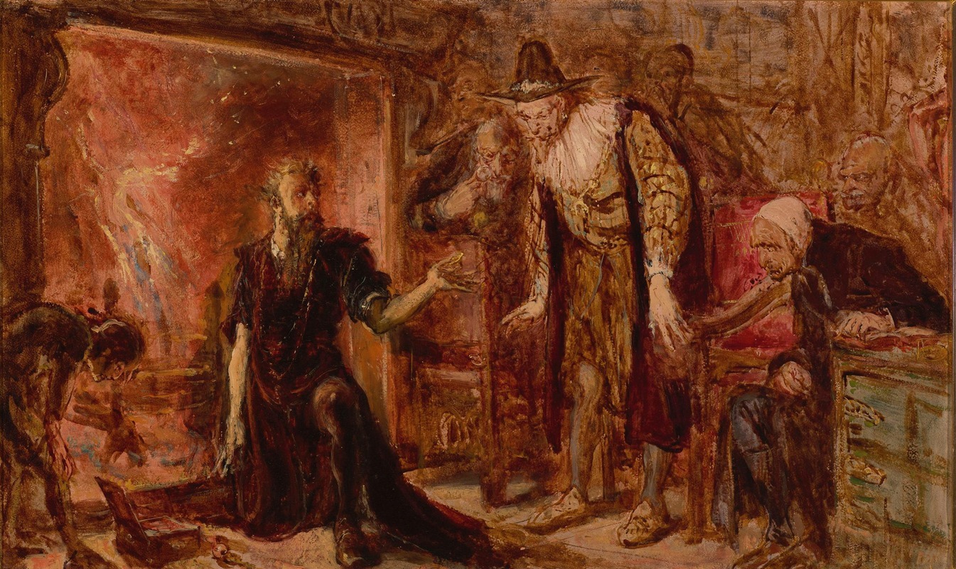 Jan Matejko - Alchemist Sendivogius and Sigismund III, sketch