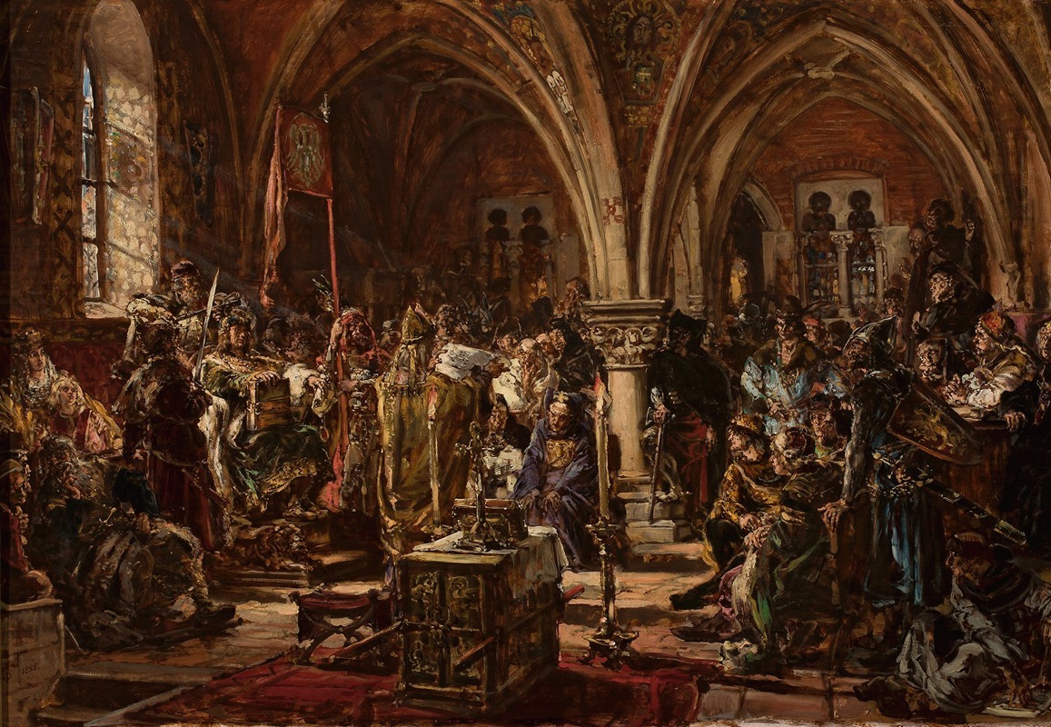 Jan Matejko - The First Parliament in Łęczyca, from the series “History of Civilization in Poland”