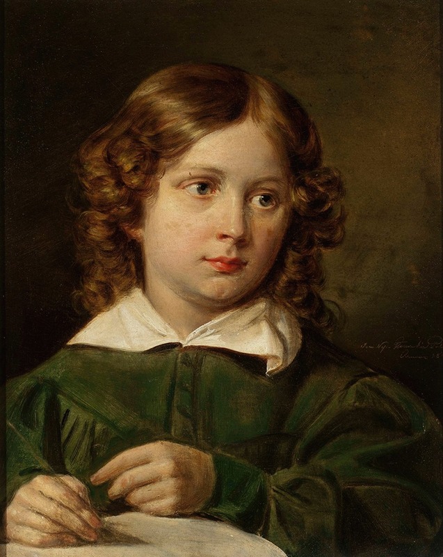 Jan Nepomucen Glowacki - Portrait of a writing child