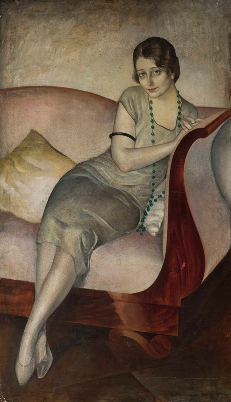 Jan Rudnicki - Portrait of a lady on a couch