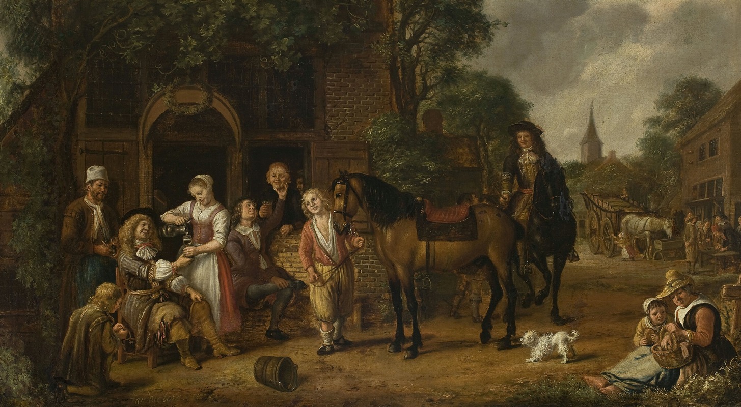 Jan Victors - In front of a tavern
