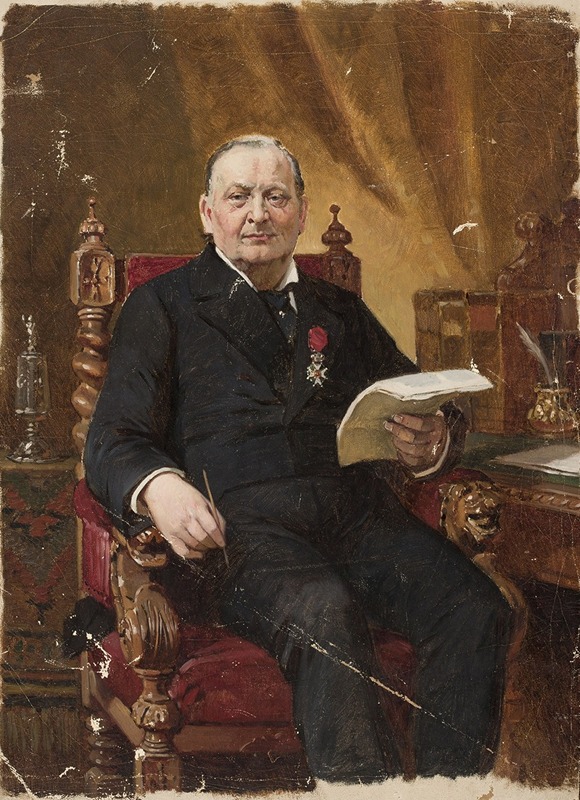 Jean Lulvès - Portrait of a man in an armchair with papers in his hand