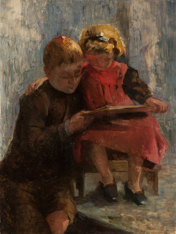 Julius Scholtz - Study of two children