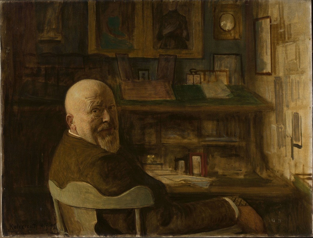 Leopold von Kalckreuth - Portrait of a man at the desk