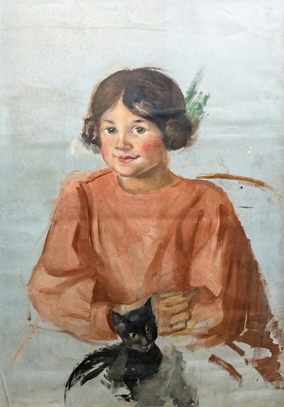 Luce Boyals - Little girl with cat