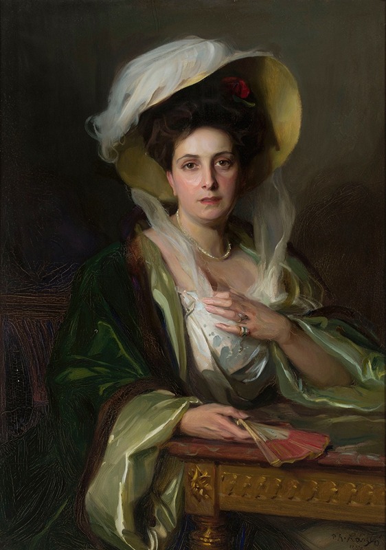 Philip Alexius de László - Portrait of a lady in a large hat