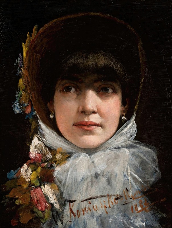 Wacław Józef Koniuszko - Portrait of a young woman with a fringe