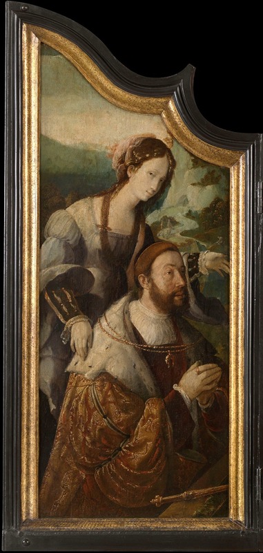 Aertgen Claesz van Leyden - Count Henry III of Nassau with the Tiburtine Sibyl