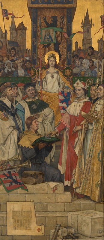 Albert Frans Lieven De Vriendt - Louis of Male Laying the Foundation Stone of the Town Hall