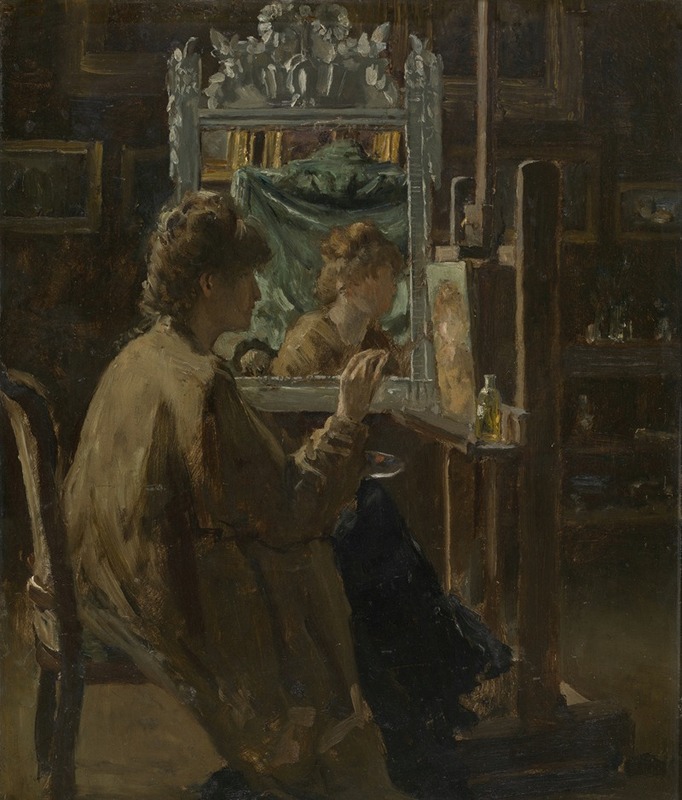 Alfred Stevens - Artist in her studio