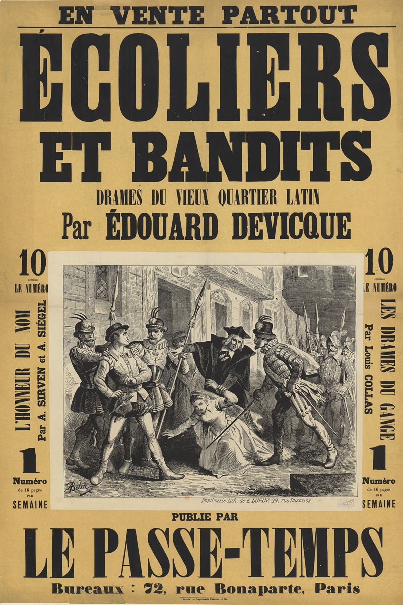 Auguste Belin - Ecoliers et bandits, drames du vieux quartier latin, par Edouard Devicque