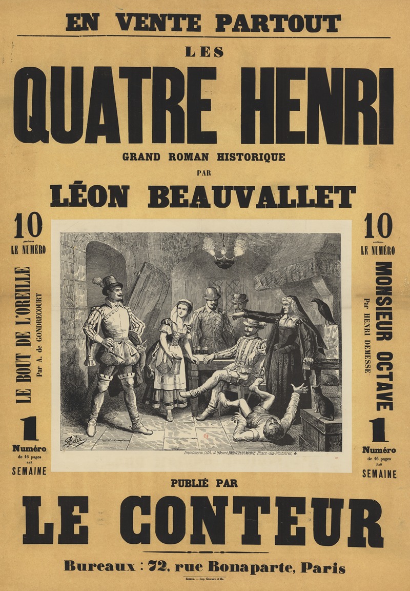 Auguste Belin - Les Quatre Henri, grand roman historique par Léon Beauvalllet