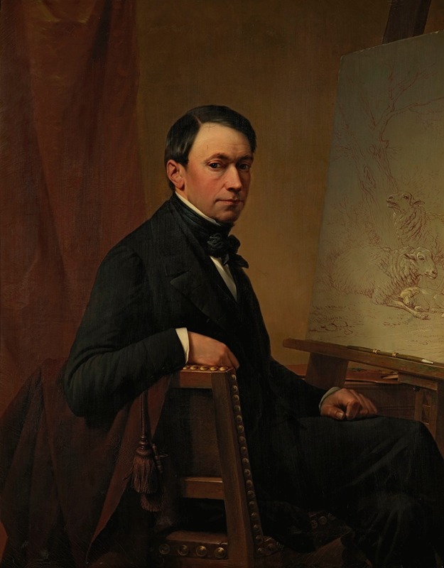 Eugène Joseph Verboeckhoven - Self Portrait