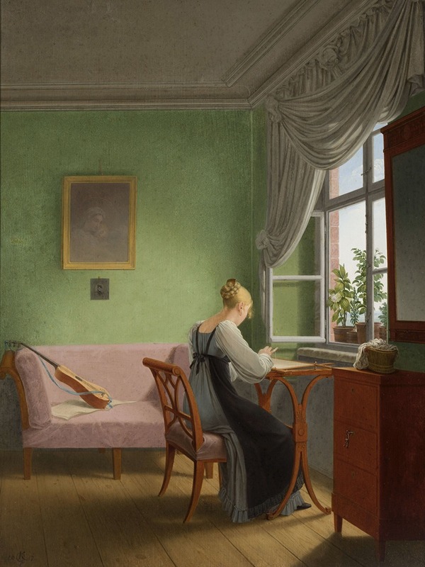 Embroiderer by Georg Friedrich Kersting - Artvee