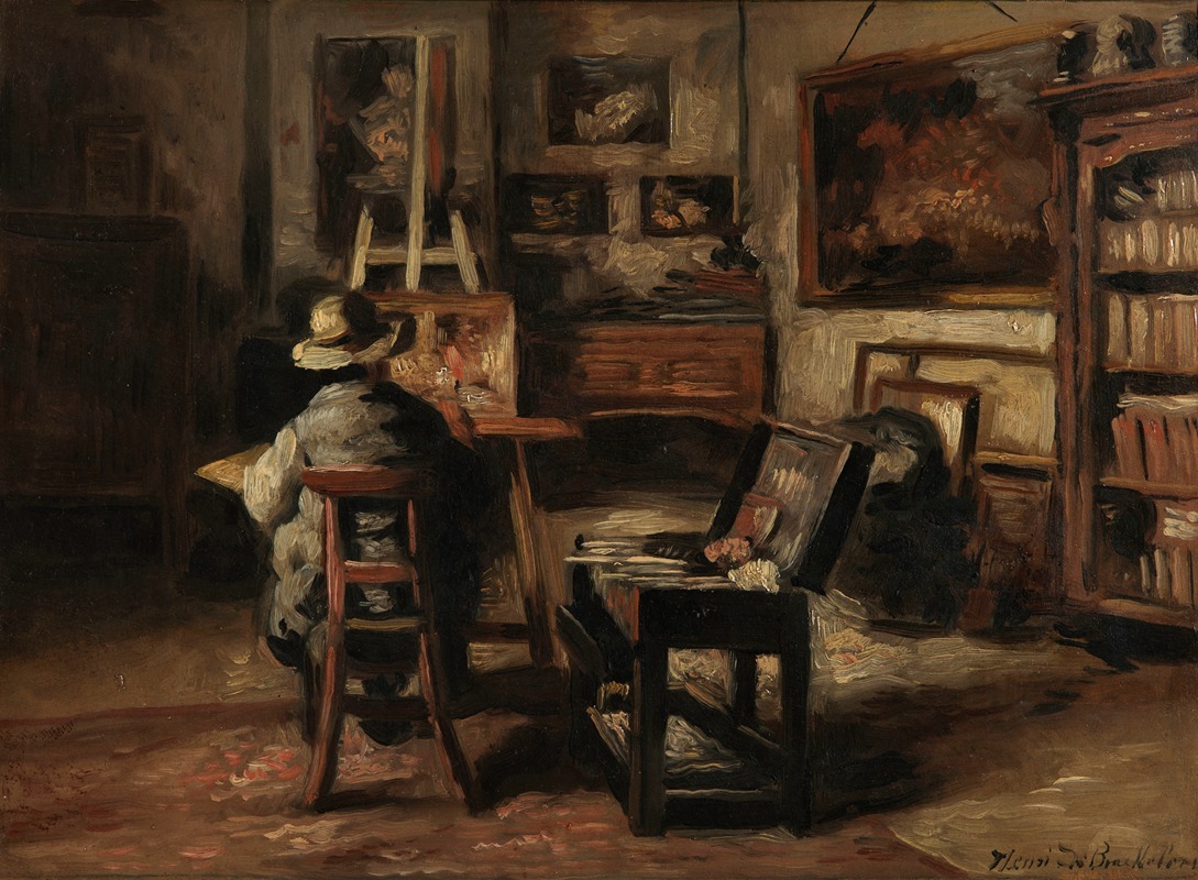 Henri de Braekeleer - The Studio of Ferdinand De Braekeleer I, Father of the Painter