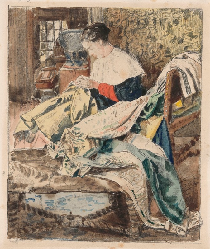 Henri de Braekeleer - Woman Sewing