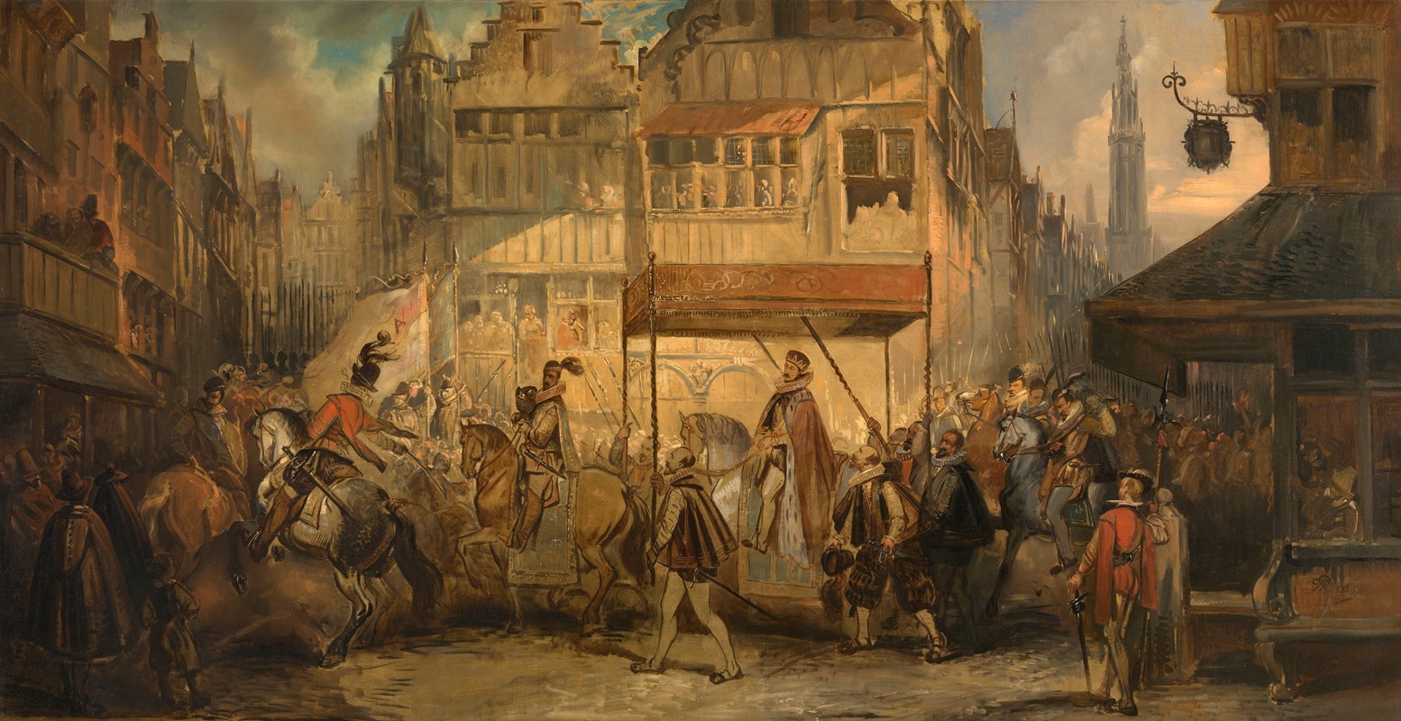 Jan August Hendrik Leys - The Joyous Entry of the Duke of Anjou into Antwerp
