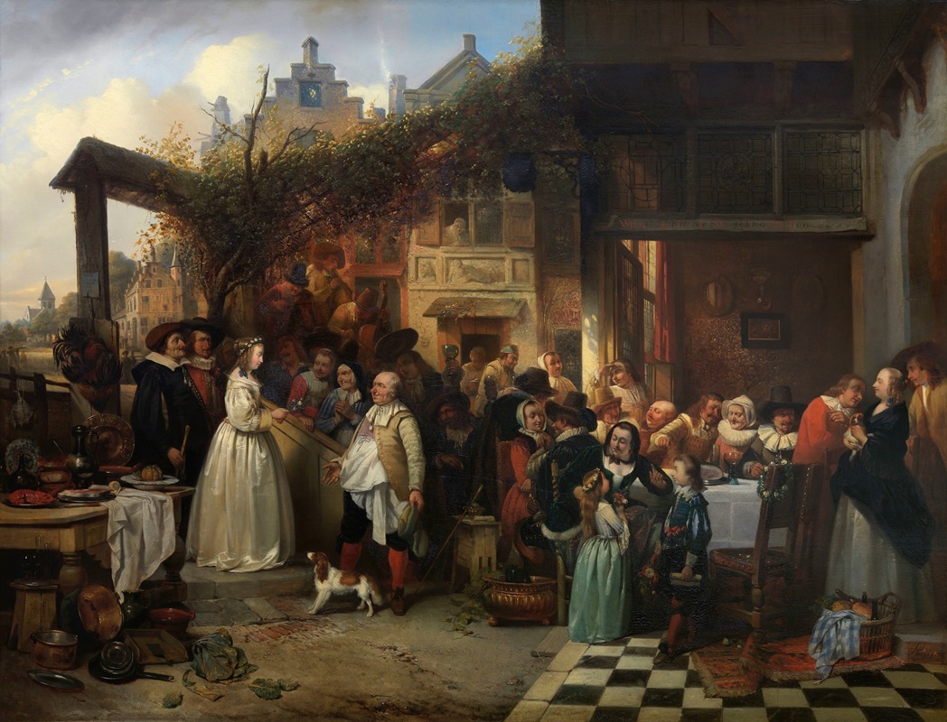 Jan August Hendrik Leys - Wedding in Flanders in the Seventeenth Century