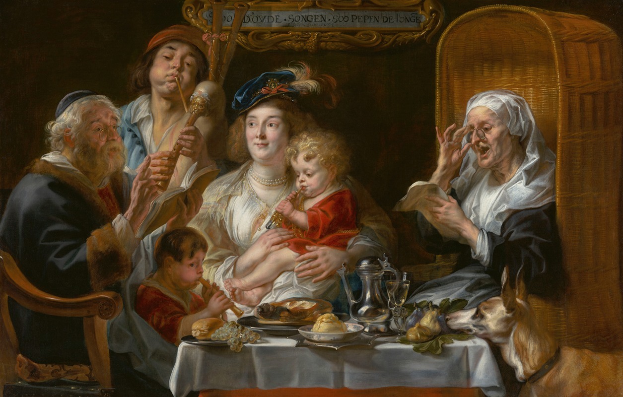 Jacob Jordaens - As the Old Sang, so Pipe the Young