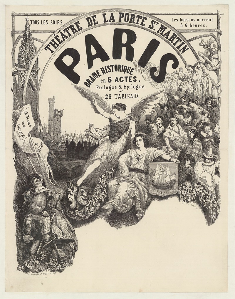 Celestin Nanteuil - Théâtre de la Porte St Martin. Paris. Drame historique en 5 actes