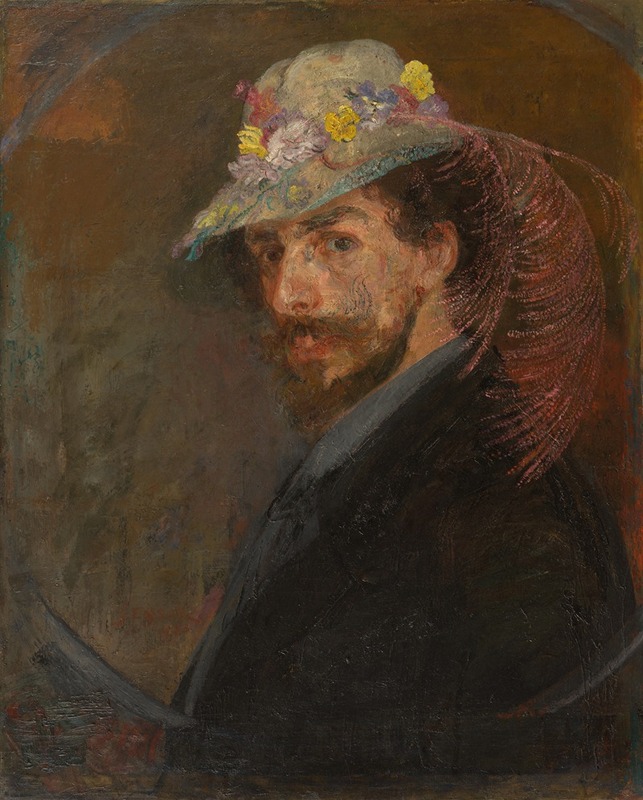 James Ensor - Self-portrait with flowered hat