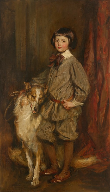 James Jebusa Shannon - Meredith ‘Bunny’ Howland Pyne with his Dog, Hector