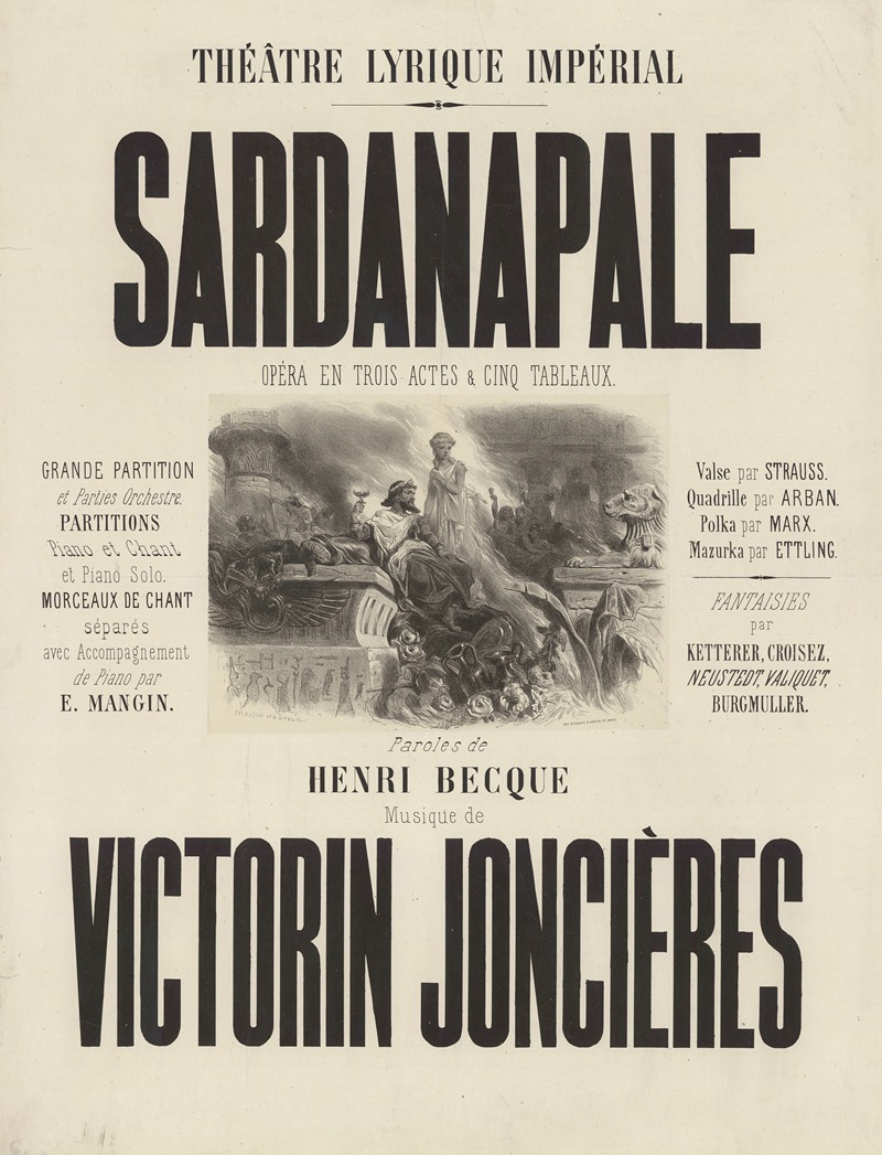 Celestin Nanteuil - Théâtre-Lyrique Impérial. Sardanapale