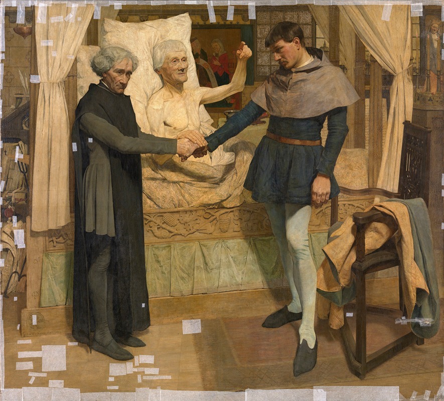Jan van Beers - Jacob van Maerlant Predicting Jan Breydel en Pieter de Coninck the Liberation of Flanders on his Deathbed