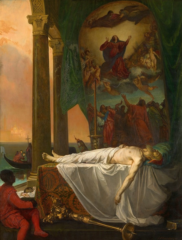 Joseph Nicolas Robert-Fleury - Titian Lying in State in the Palazzo Barbarigo