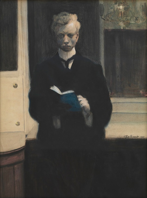Léon Spilliaert - Self Portrait with Blue Sketchbook