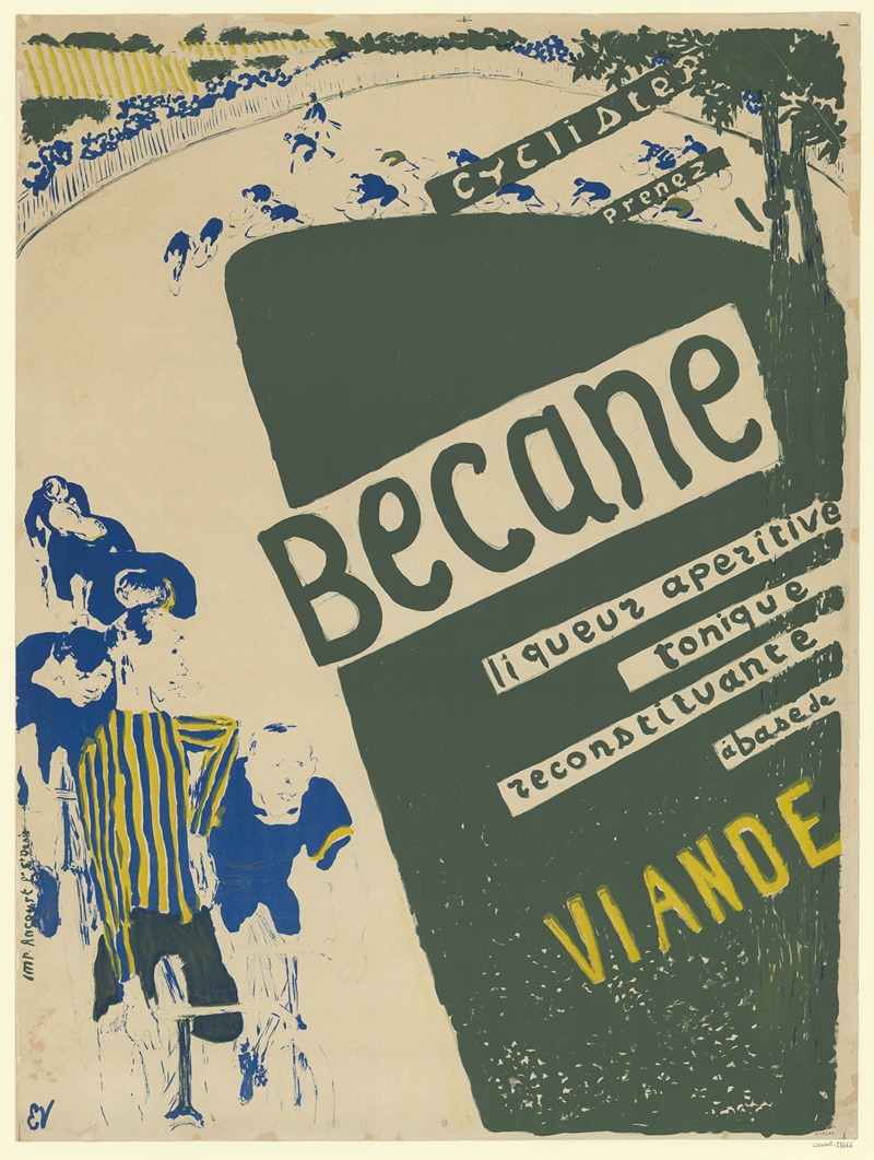 Édouard Vuillard - Cyclistes, prenez, Becane, liqueur aperitive, tonique, reconstituante, à base de, viande