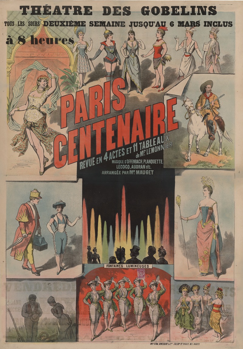 Edward Ancourt - Théâtre des Gobelins. Paris centenaire revue. de Mr. Lemonnier