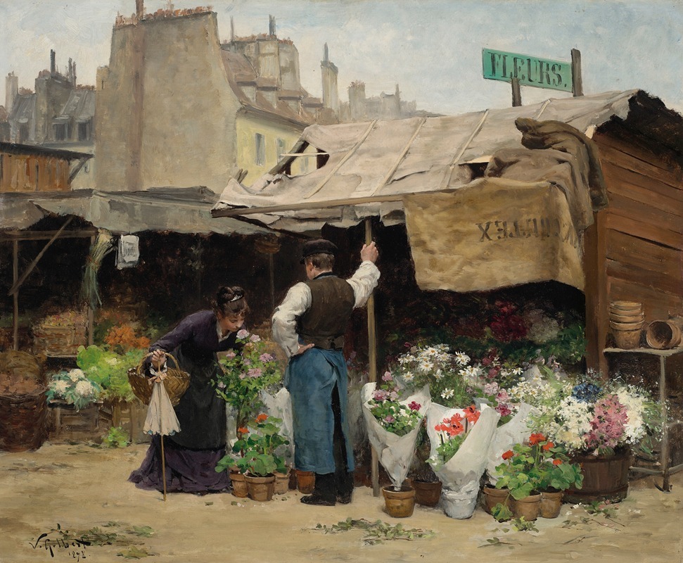 Victor Gabriel Gilbert - At the Flower Market