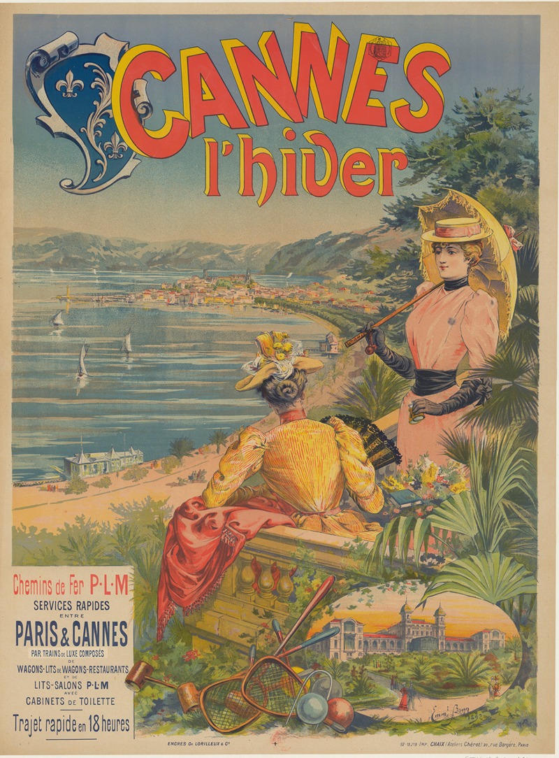 Emmanuel Brun - Cannes l’hiver. Chemins de fer P.L.M, services rapides entre Paris & Cannes