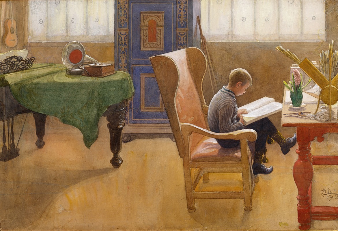 Carl Larsson - Esbjörn at the Study Corner
