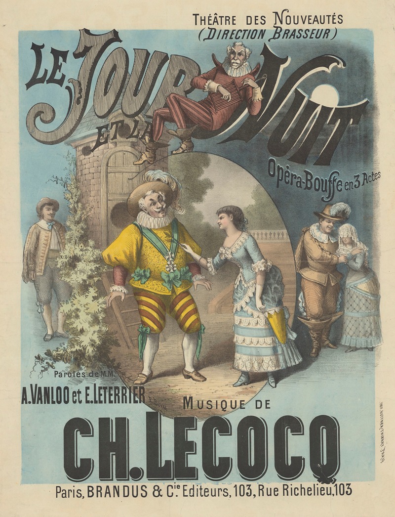 Ernest Buval - Théâtre des Nouveautés. Le Jour et la nuit, opéra bouffe en 3 actes