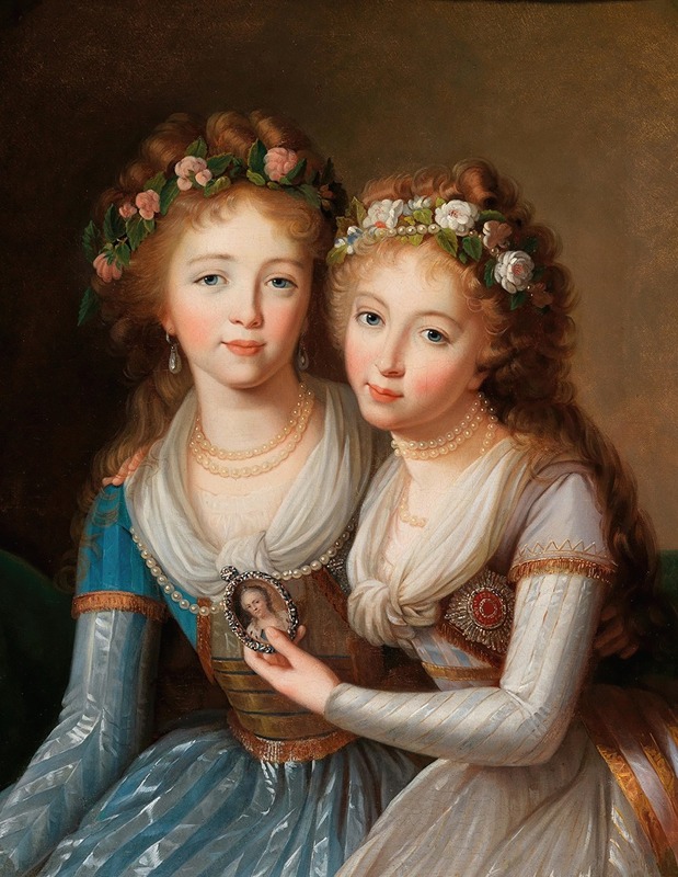 Follower of Marie-Louise Élisabeth Vigée-Lebrun - Double Portrait of the Grand Duchesses Alexandra (1783-1801) and Helena (1784-1803) Romanov, daughters of Czar Paul I (1745–1801)