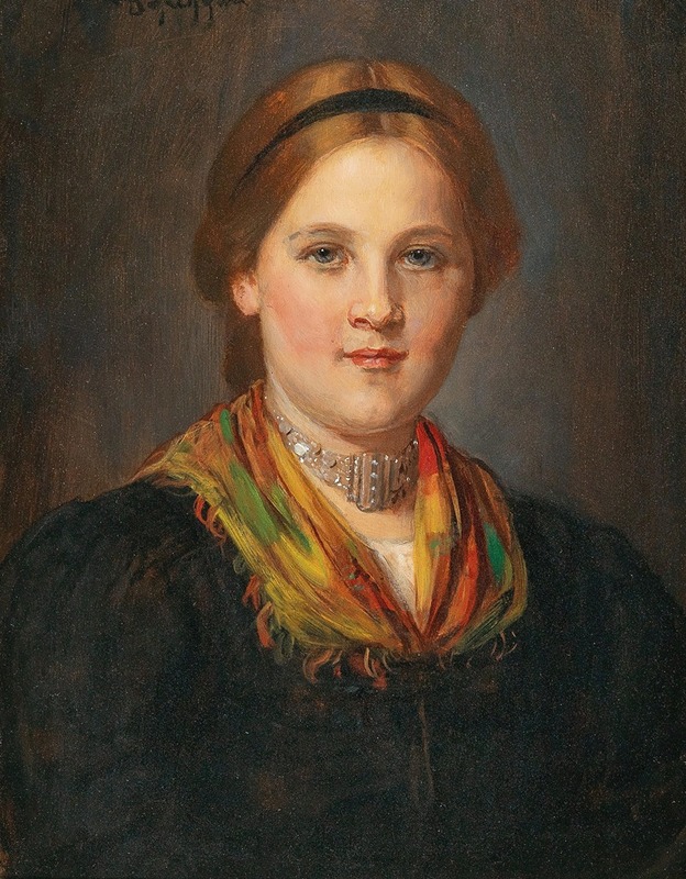 Franz von Defregger - A Tyrolean Young Girl in Traditional Costume