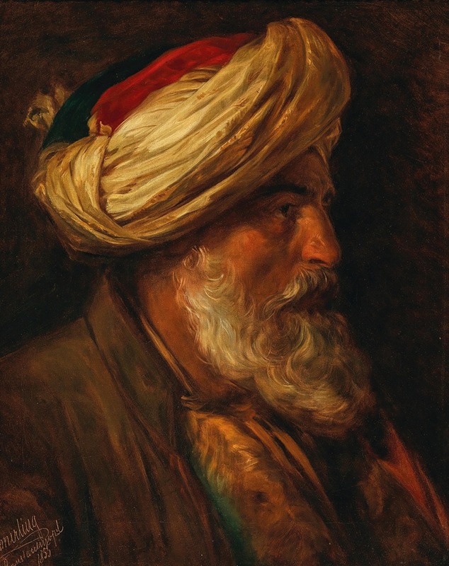 Friedrich von Amerling - Portrait of an Oriental Man in Profile (a Turk)