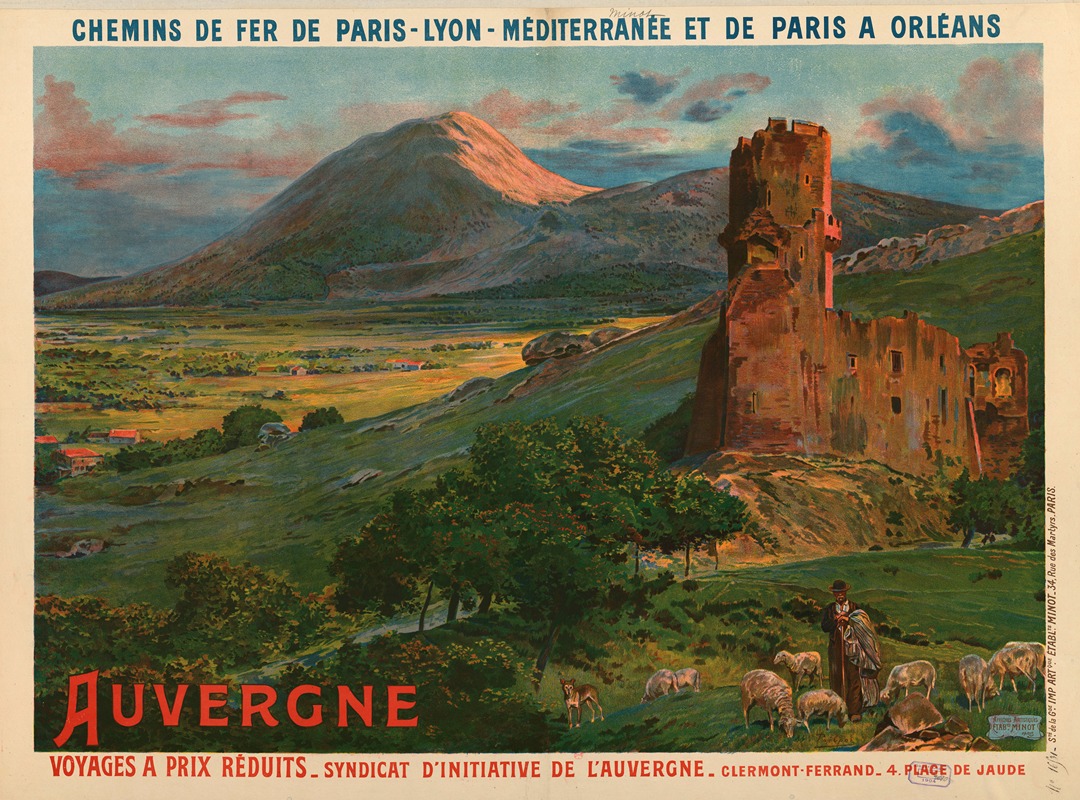 Etablissements Minot - Chemins de Fer de Paris-Lyon-Méditerranée et de Paris à Orléans. Auvergne