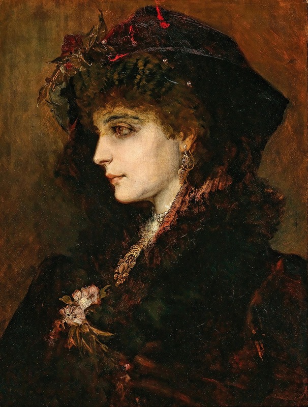 Hans Makart - Portrait of a Young Lady in Profile