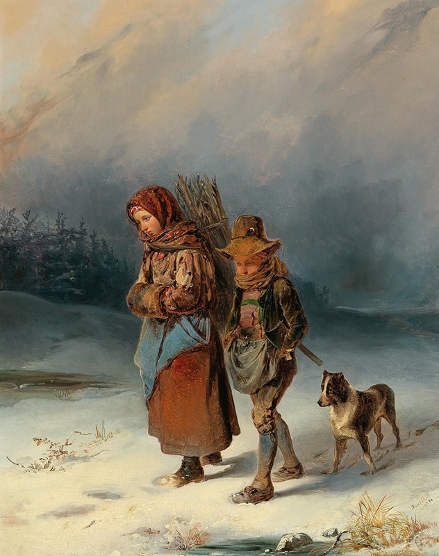 Johann Matthias Ranftl - Young Brushwood Gatherers