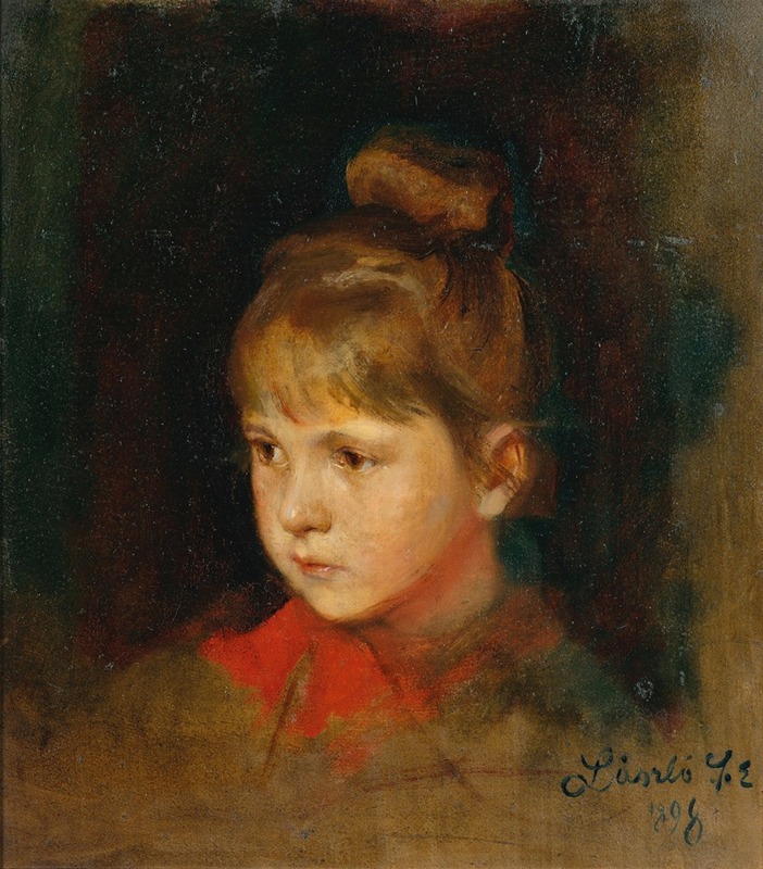 Philip Alexius de László - A Blonde Girl with red bow