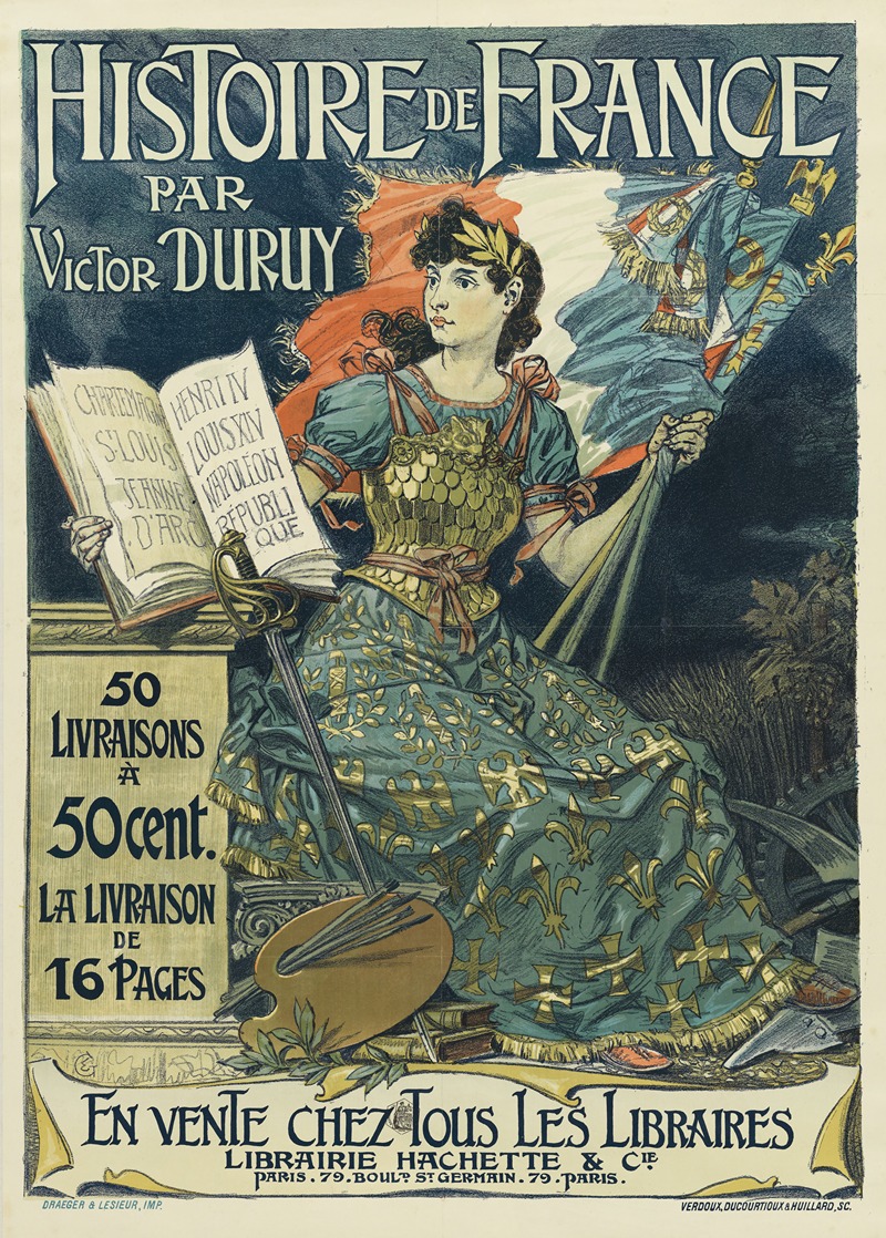 Eugène Grasset - Histoire de France par Victor Duruy. 50 livraisons à 50 cents la livraison de 16 pages