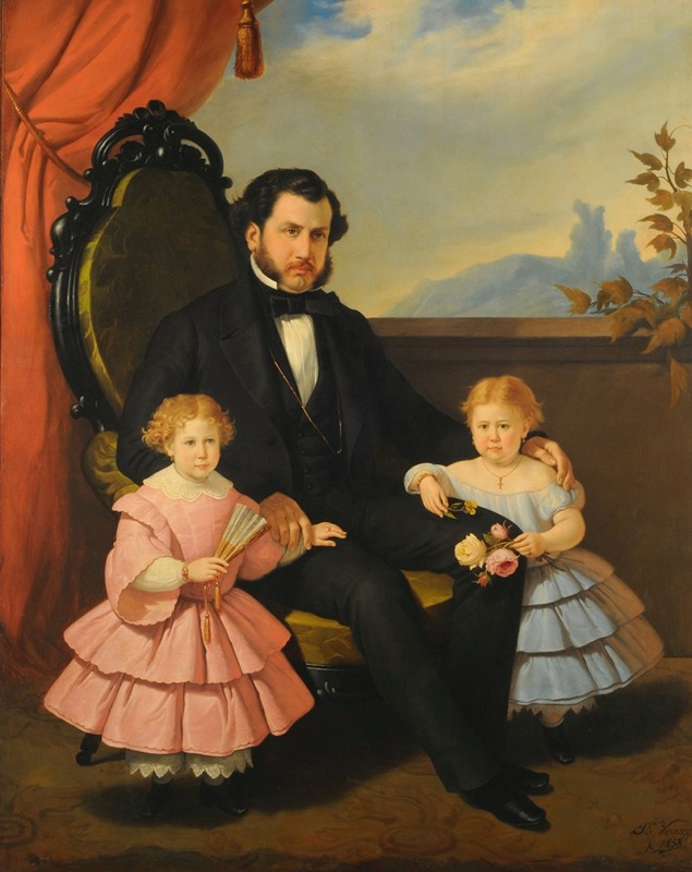 Baldassare Verazzi - Portrait of man and children